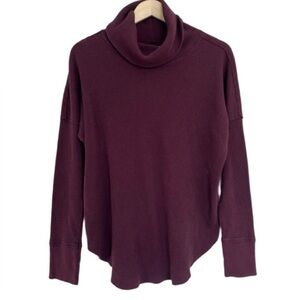 TNA Burgundy Waffle Turtleneck